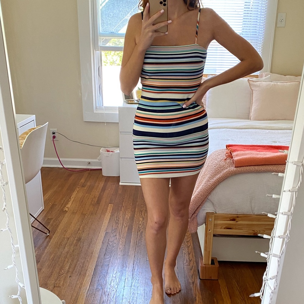 Sunset & Spring Striped Mini Dress - Picture 5 of 7